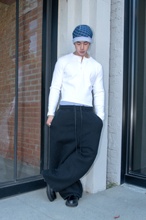 Loading Reversible Beanie - Gray / Blue Plaid