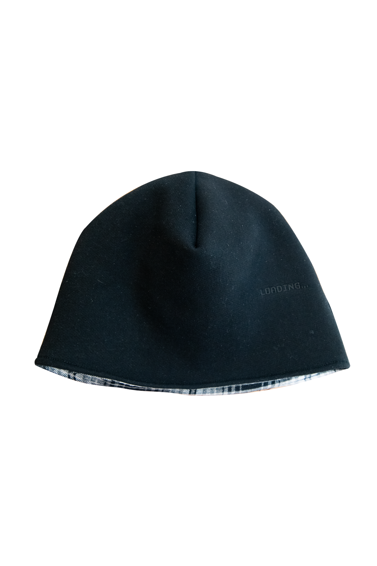 Loading Reversible Beanie - Black Fleece / Black Plaid