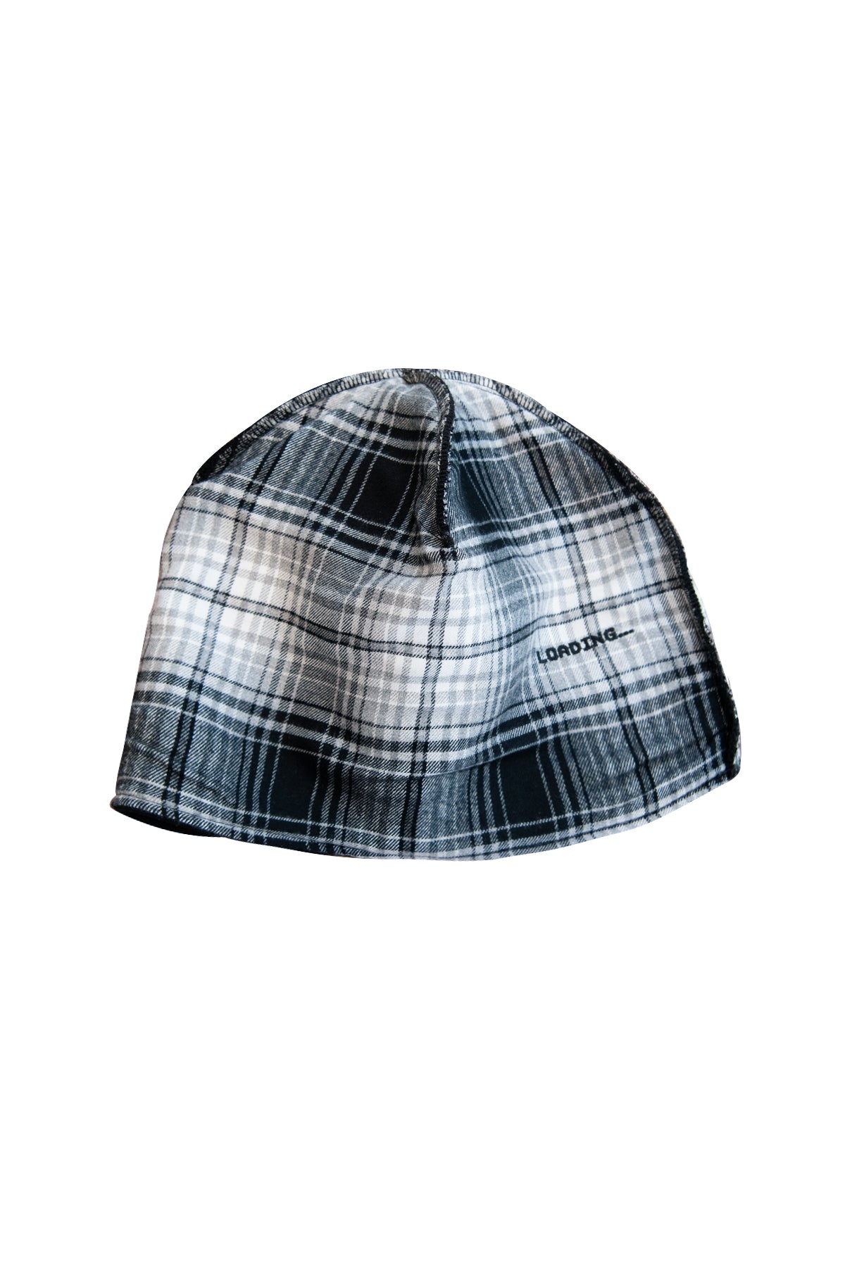 Loading Reversible Beanie - Black Fleece / Black Plaid