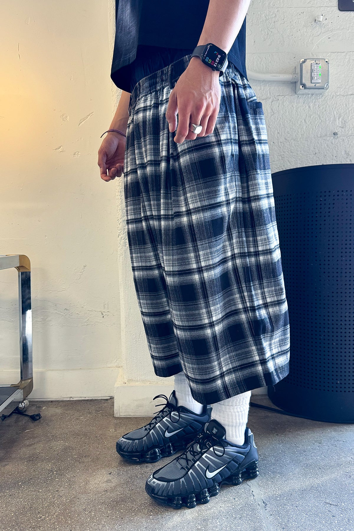 [May Pre Order] Plaid Chillin Shorts - Black