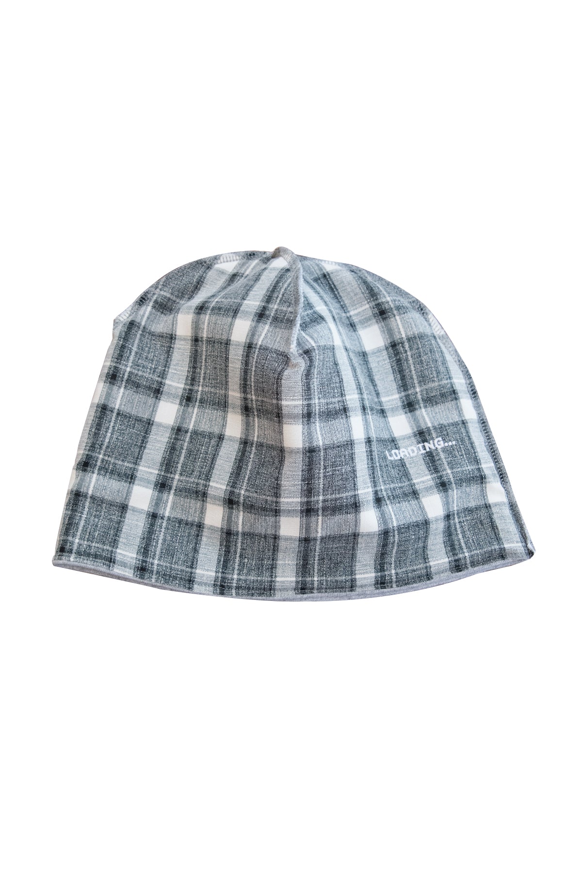 Loading Reversible Beanie - Gray Fleece / Gray Plaid