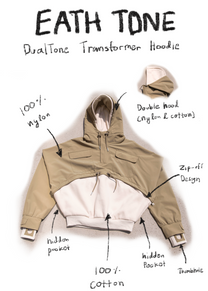 hoodie Jacket, Earth tone, cropped