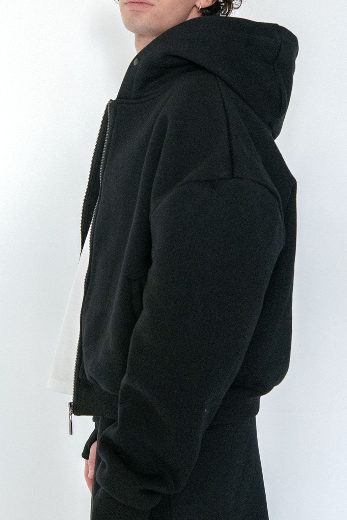 Zip Up Hoodie - Black