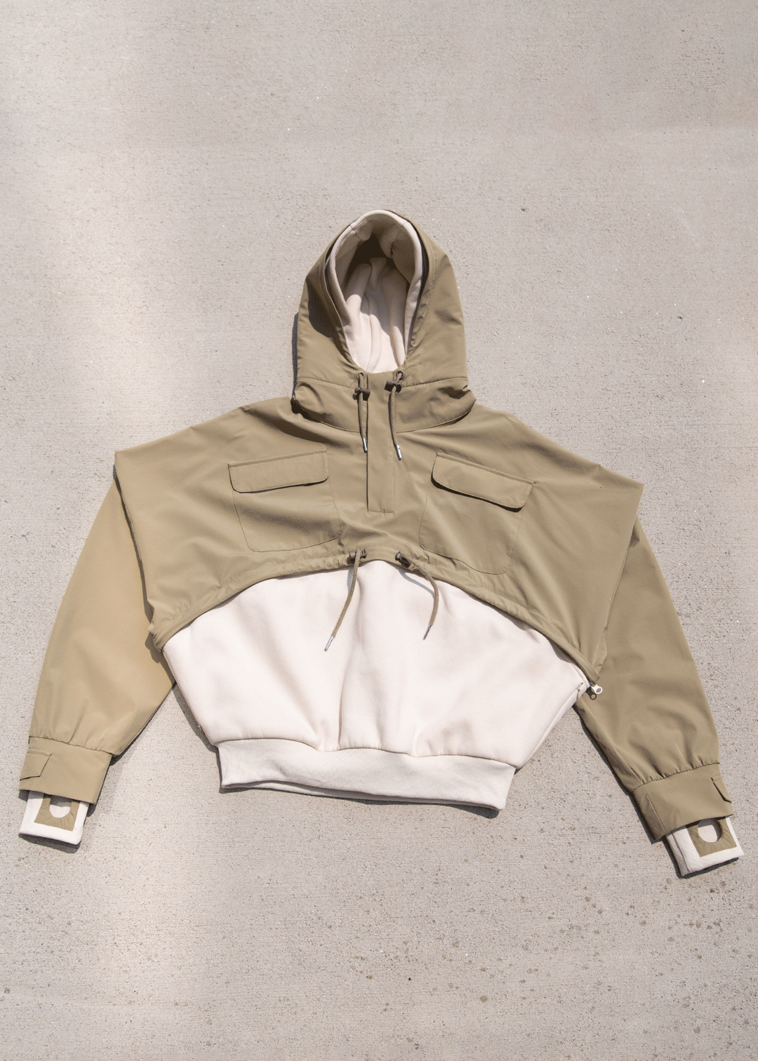 [Clearance] Dual Tone Transfromer Hoodie - Earth