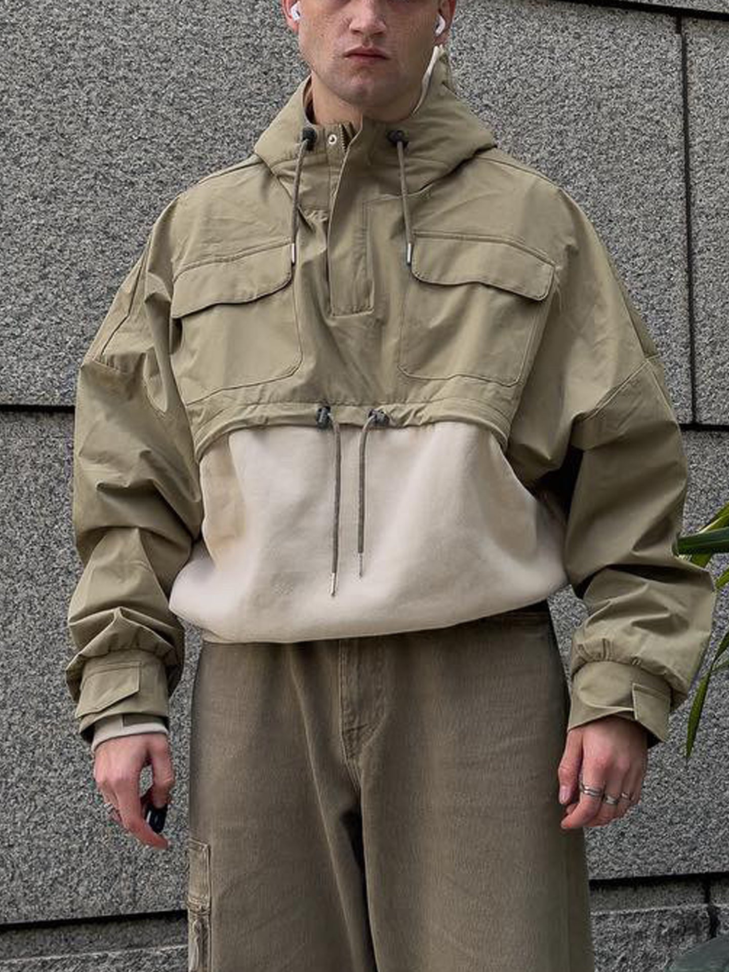 [Clearance] Dual Tone Transfromer Hoodie - Earth