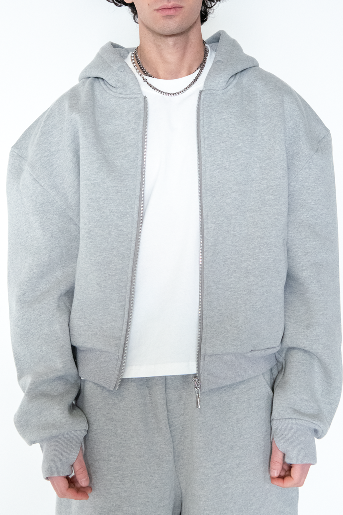 Zip Up Hoodie - Gray