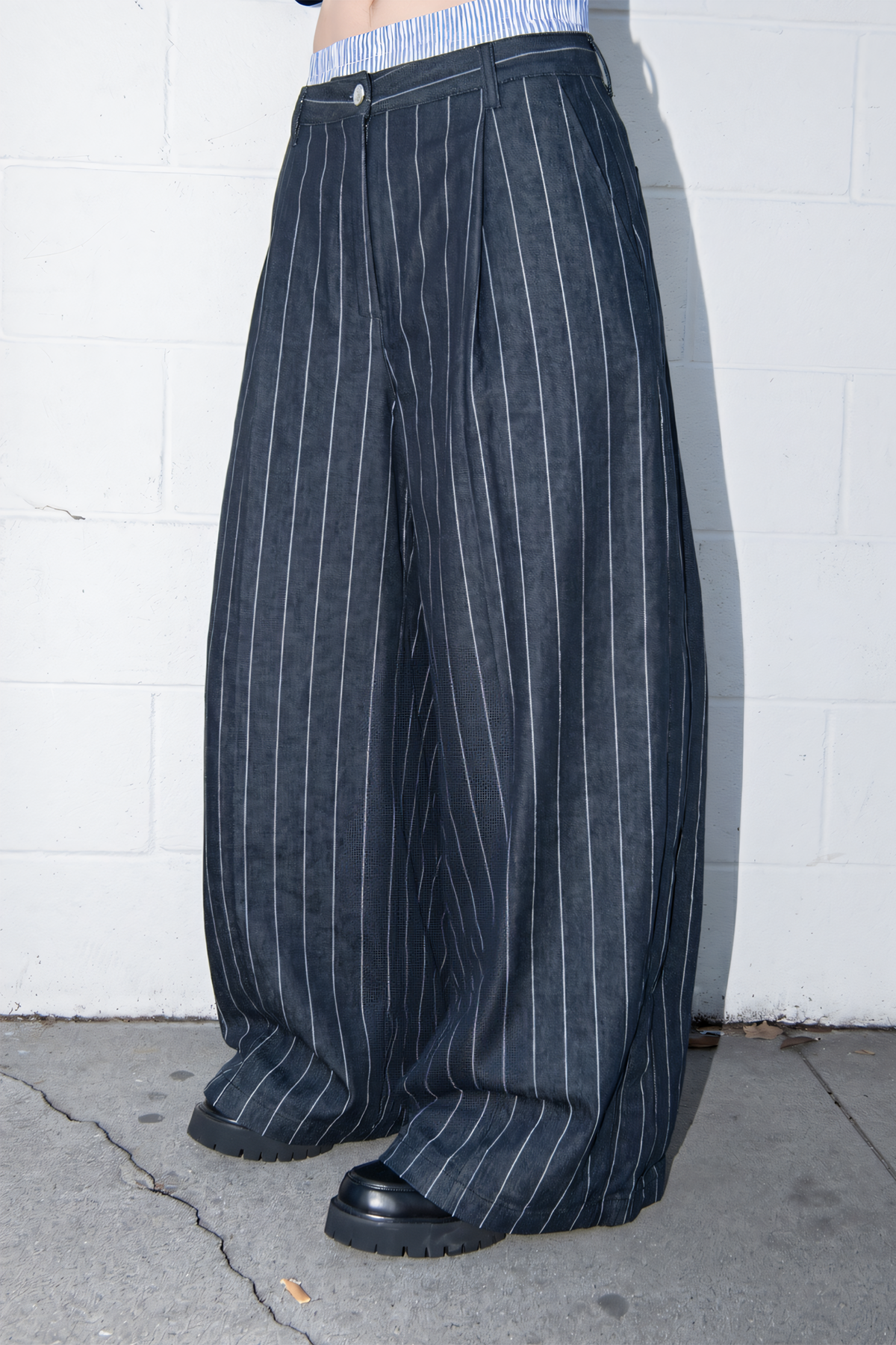 Loading everything pants V2 - Pinstripe Denim